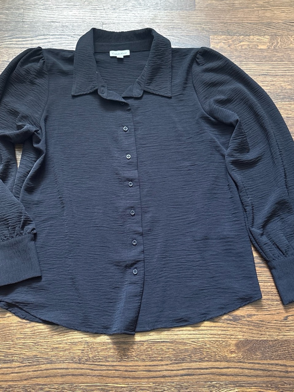 Calvin Klein Black Textured Button-Up Shirt